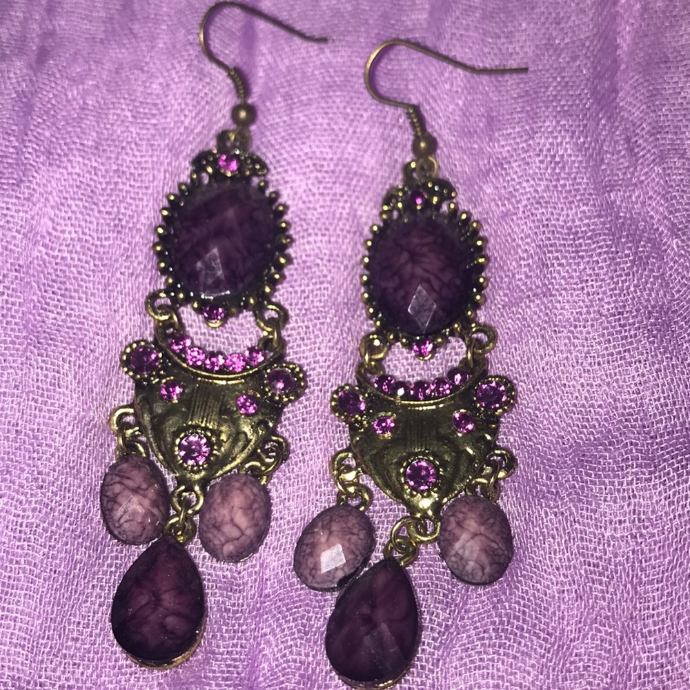 Purple Bling Earrings